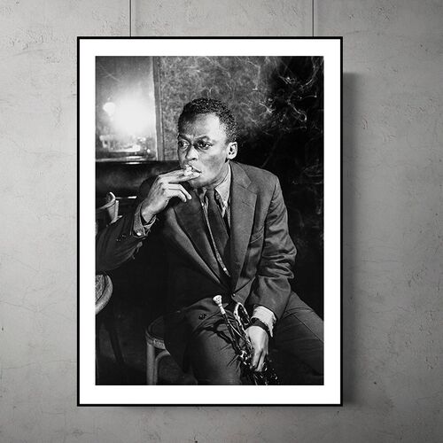 Miles Davis 迈尔斯戴维斯小号演奏家爵士蓝调布鲁斯音乐酒吧挂画