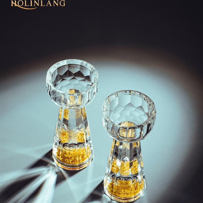 金箔水晶白酒杯套装家用玻璃分酒器酒壶高档礼盒一口杯中式酒盅
