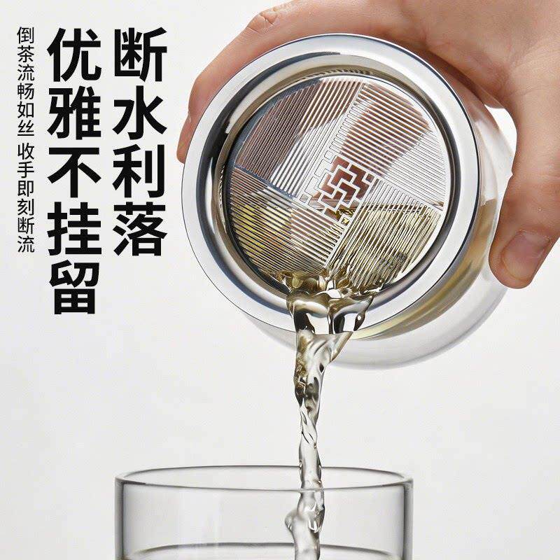 免开盖泡小茶壶型办M-483公镂璃盖碗手抓壶玻养生壶懒空人泡茶神