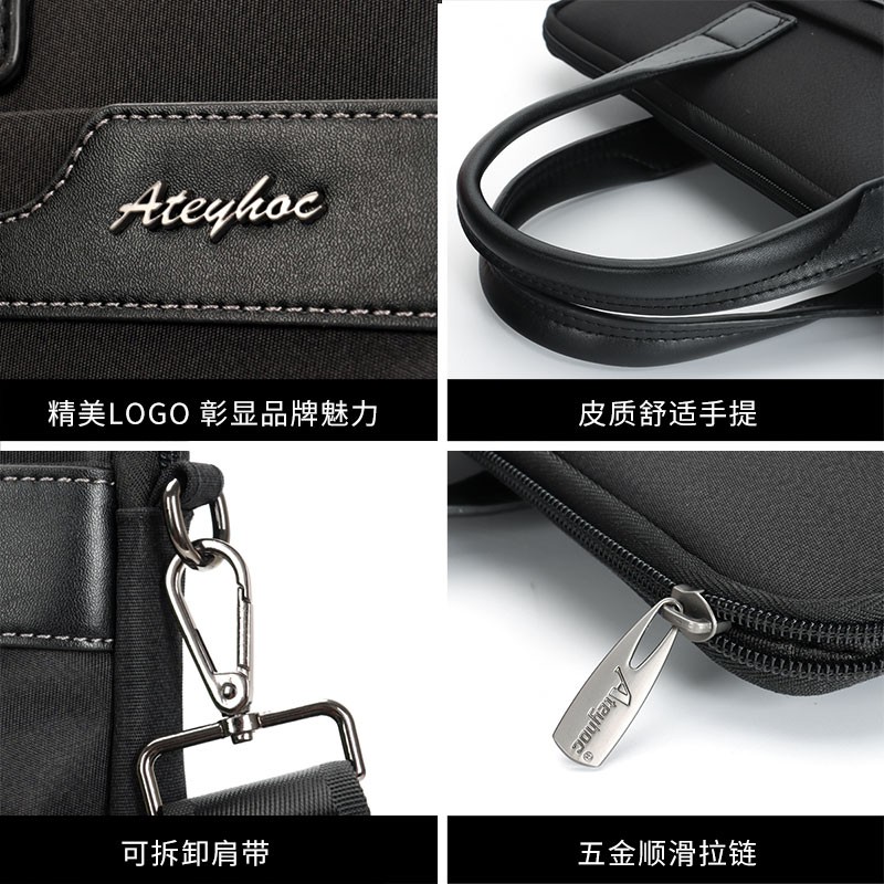 杰利a4文件袋手提资料袋两用斜挎单肩商务公文包男款女办公商务资