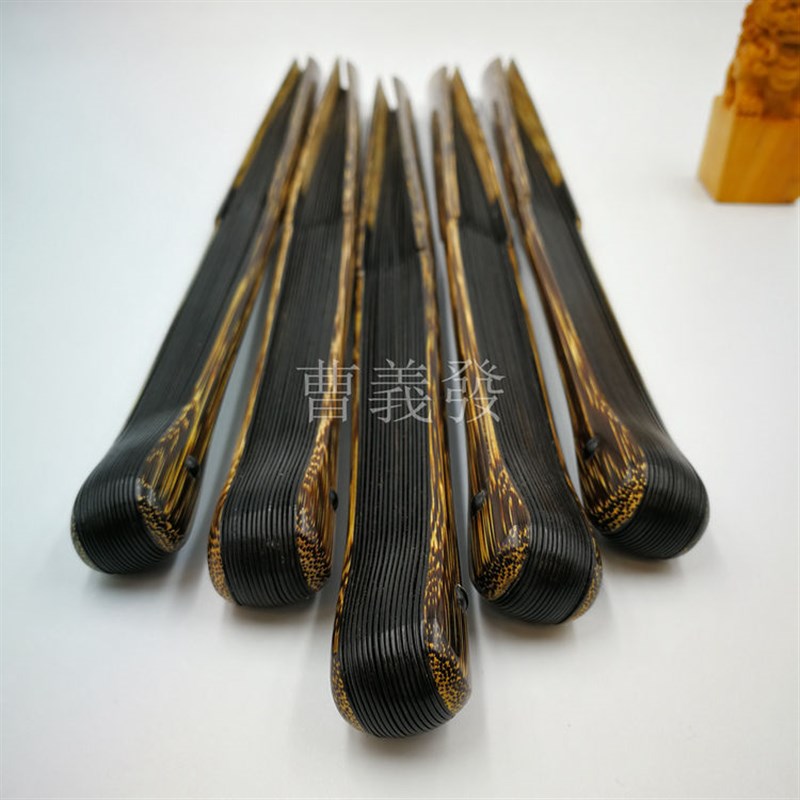 棕竹乌木心折扇苏工纯手工文玩扇子95寸16方老棕竹水滴头竹扇骨