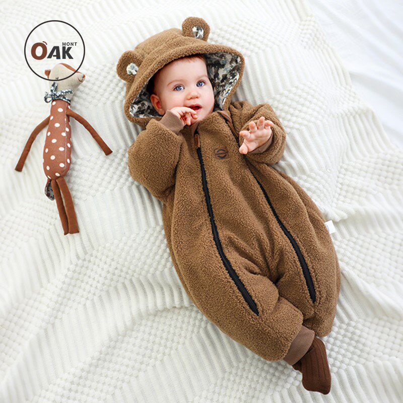 Oak mont连体衣婴儿秋冬衣服新生儿冬季外出棉服宝宝满月周岁衣服