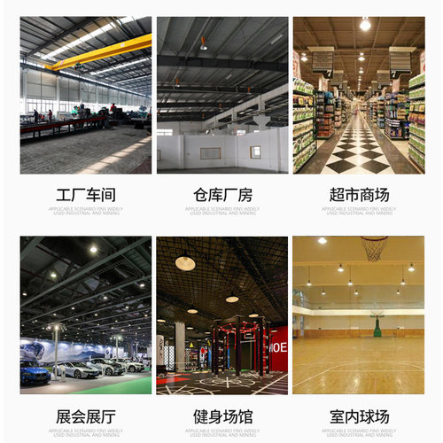 鳍片LED工矿灯工厂车间照明仓库厂房工业超市室内球场大功率吊灯