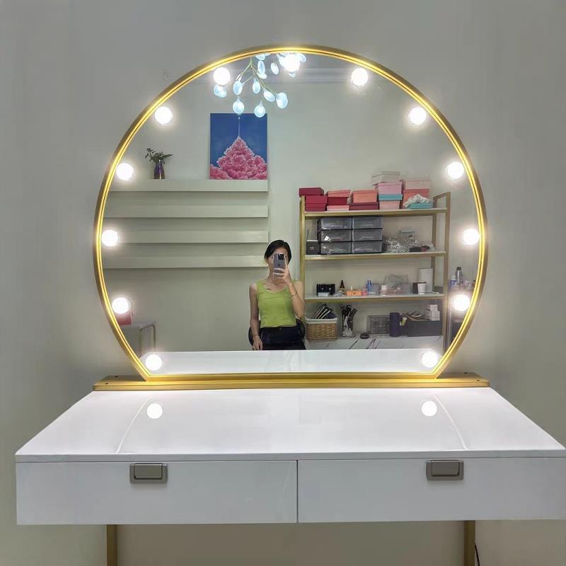 化妆镜婚纱店影楼礼服馆LED带灯梳妆台式大号镜高清美容化妆补光