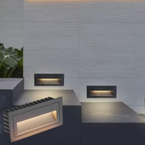 嵌入式防水led地脚灯楼梯踏步灯12V24V户外台阶灯庭院走廊墙角灯