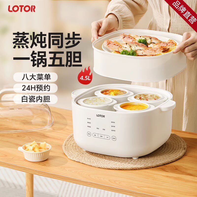 LOTOR D31电炖锅小型宝宝煮粥用锅隔水电炖盅预约定时婴儿辅食煲