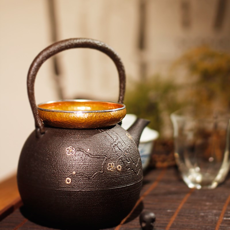 信龙堂包锡边纯紫铜投茶器漏斗高端茶具投茶叶功夫导茶复古取茶器
