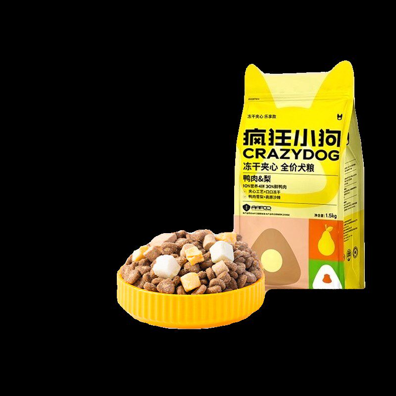 疯狂小狗冻干夹心鸭肉梨狗粮泰迪比熊中小型犬幼犬成犬老年犬全价