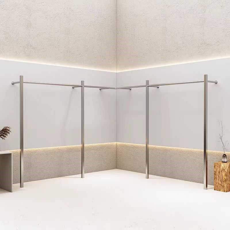女装服装店展示架落地式陈列货架子上墙壁挂专用不锈钢婚纱挂衣架