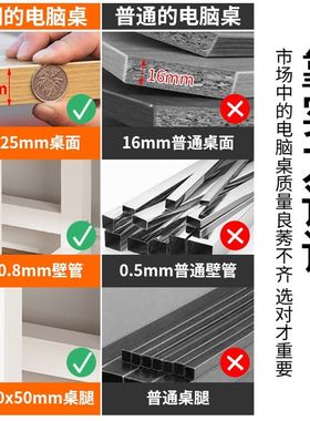 家用电脑台式桌办公桌长180 2米 220大桌面85 90加高简约写子桌子