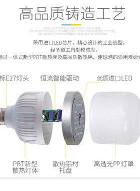 暖光灯泡LED超亮黄色E27螺口节能灯三色变光黄光家用商用工程照明