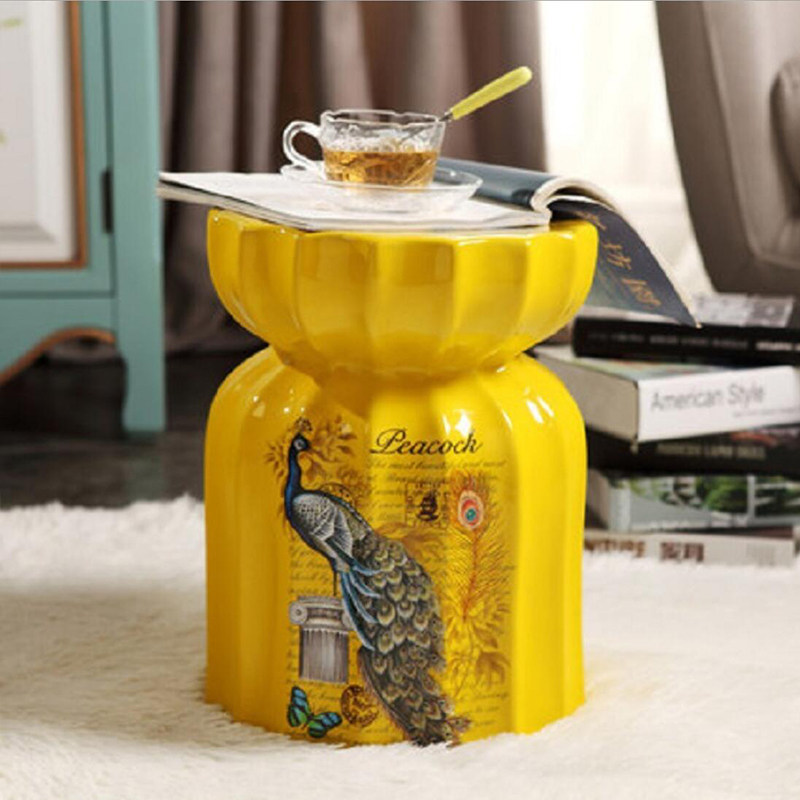 新中式陶瓷鼓凳茶室矮凳换鞋凳仿古凳子美式户外庭院梳妆凳沙发凳
