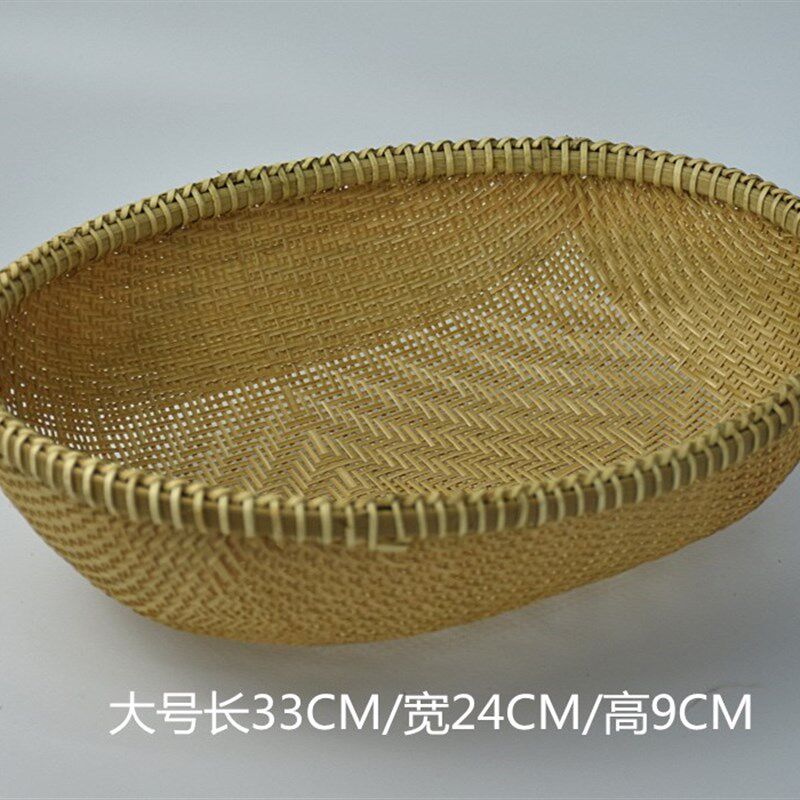 竹制品纯手工竹编果盘干果盘馍筐家用水果篮零食糖果篮包邮
