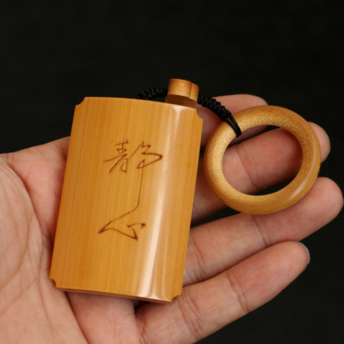 精品名家书文纯手工雕刻天然时间老玉竹手牌竹雕手把件四六牌挂件