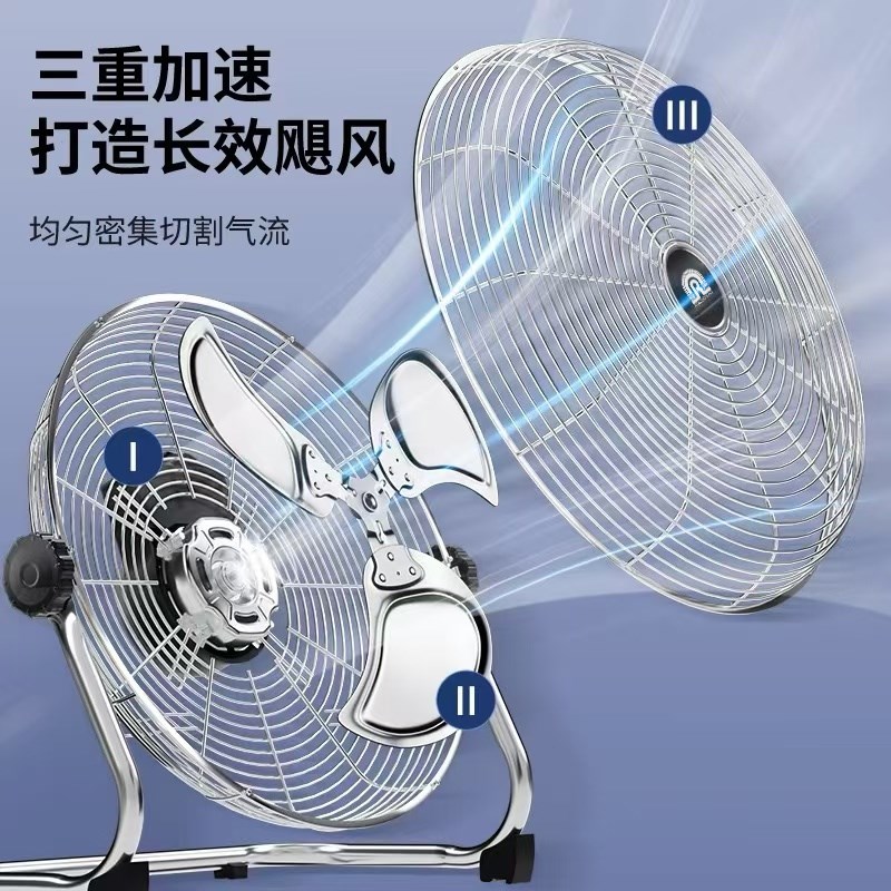 强力风扇工业趴地扇节能省可携式地扇工业仓房用电风扇安全落地风图片