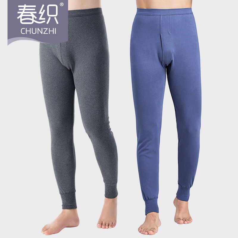 春织老人秋裤男士纯棉保暖加厚高腰大码爸爸线裤衬裤中老年棉毛裤