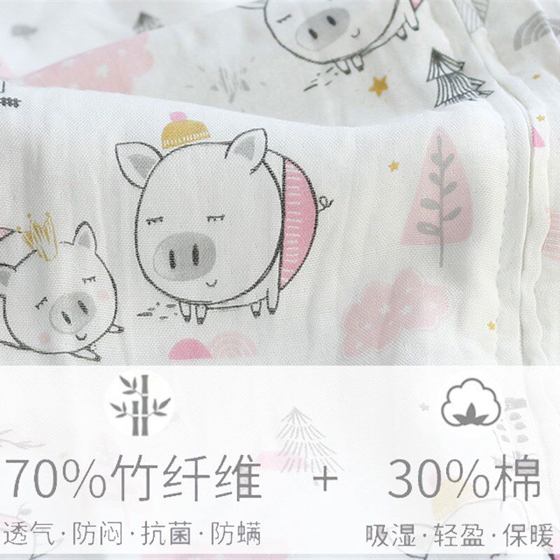 睡袋婴儿春秋竹纤维纱布薄款纯棉防踢被分腿长袖短袖宝宝睡袋睡衣