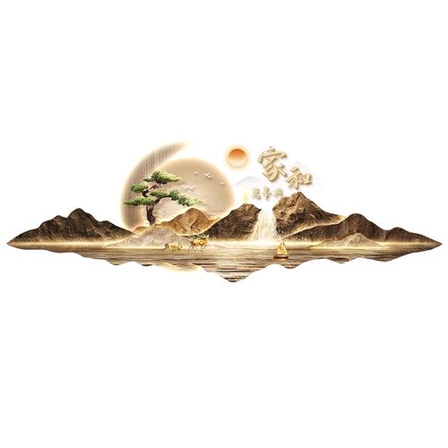 新中式客厅装饰画大气沙发背景墙挂画轻奢高级感2026新款山水壁画