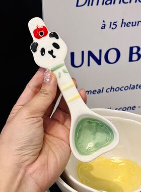可爱胖胖达中国风餐具碗盘家用陶瓷五英寸吃饭碗菜盘鱼盘组合套装