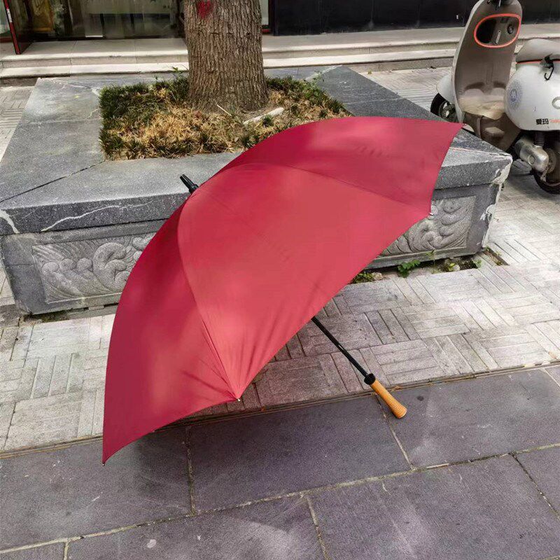 特惠福太132cm超大两三人素色直柄雨伞玻璃纤维一甩干英伦风男女