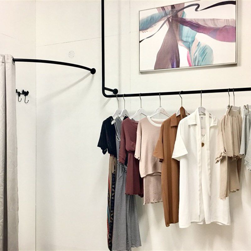 铁艺服装架男女服装店衣服架上墙童装店挂衣架壁挂式简约服装展架