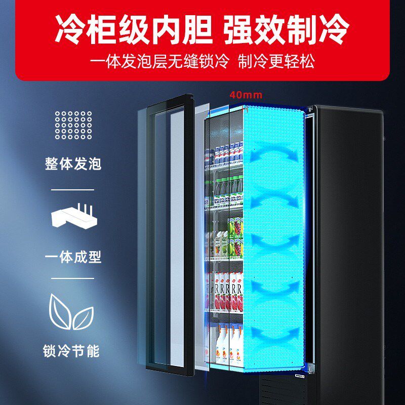 星星冰柜商用饮料柜310展示柜风冷无霜立式冷藏保鲜超市啤酒冷柜