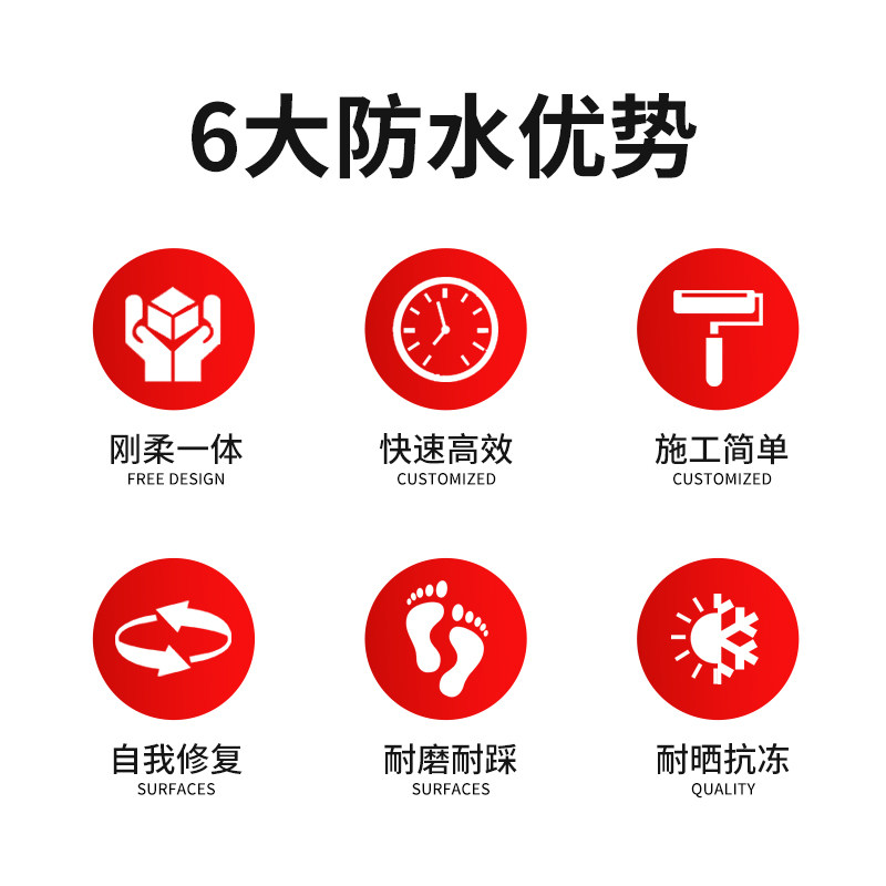防水补漏材料屋顶漏水涂料楼顶平房房顶裂缝防漏胶液体卷材堵漏