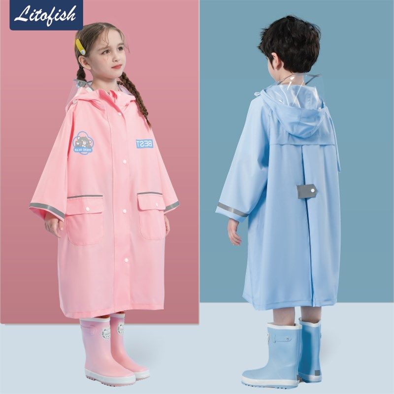 儿童雨衣男童女童12岁10岁男孩女孩小学生上学专用书包位雨披大童