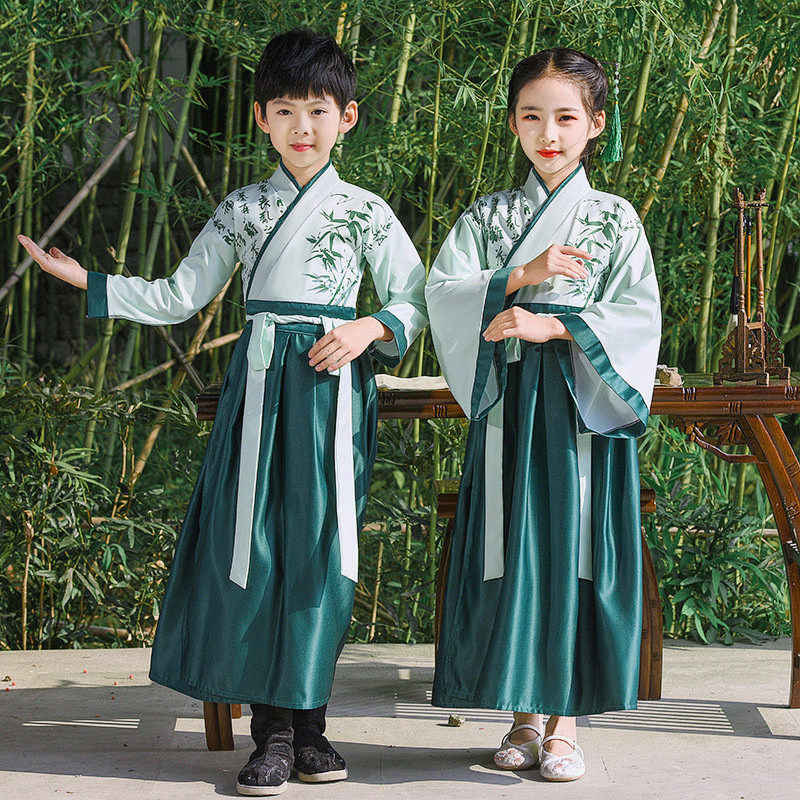 古装女童国学服装夏中小学生男童武侠侠客中国风儿童汉服表演出服