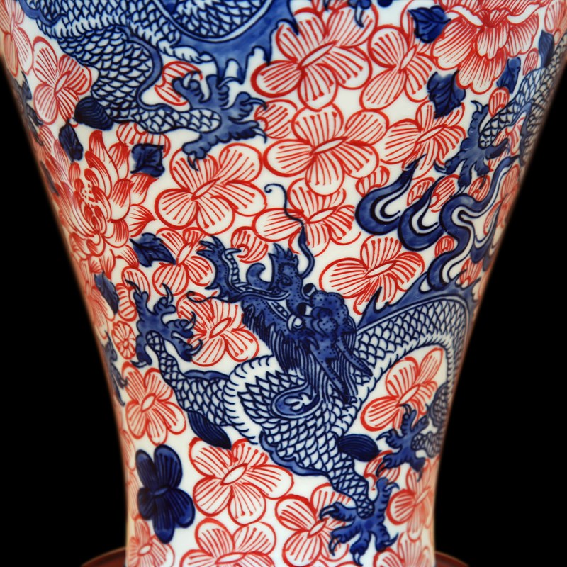 景德镇陶瓷器仿古中式花瓶青花瓷工艺品客厅茶室博古架艺术品瓷瓶