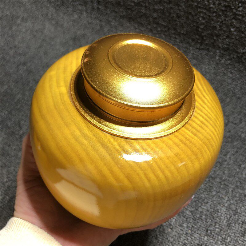 金丝楠茶叶罐实木茶罐茶盒铜盖密封多功能储物罐普洱储存茶罐茶具