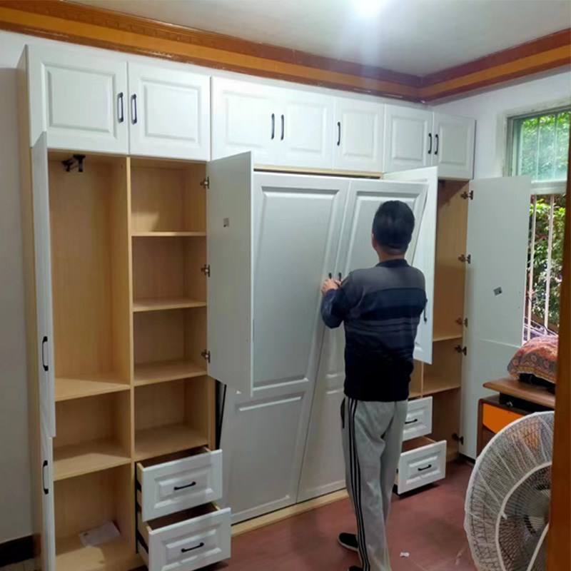 隐形床折叠床正翻床墙壁衣柜上下翻床隐藏床一体墨菲床