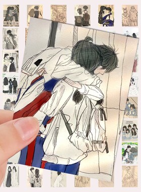 128张青春氛围感绘画贴纸二次元手绘校园diy笔记本装饰防水贴画