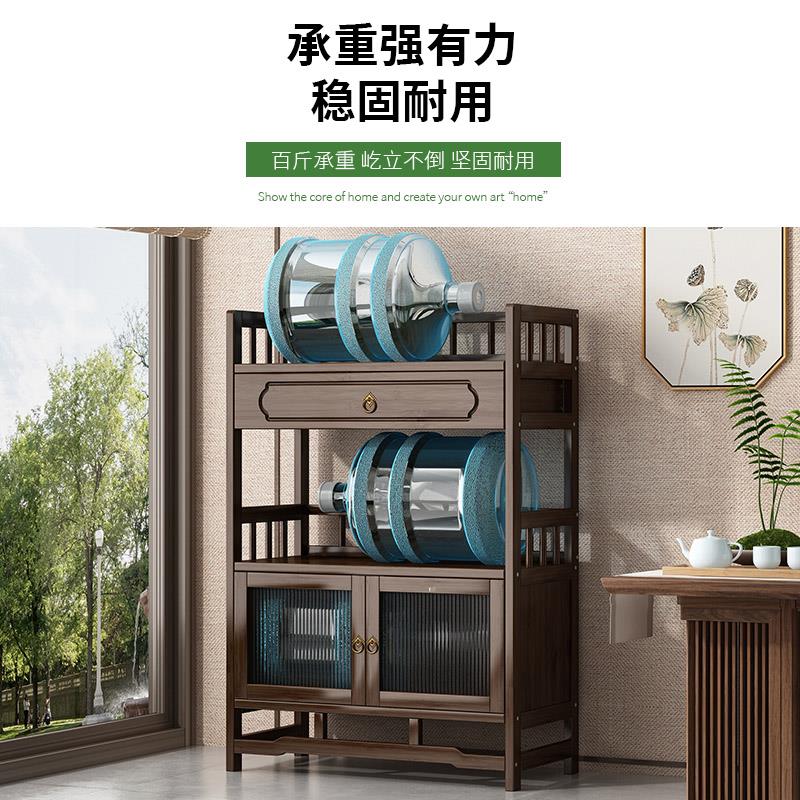 新中式茶柜茶室茶具置物架博古架实木小型茶碗收纳架茶叶展示架子