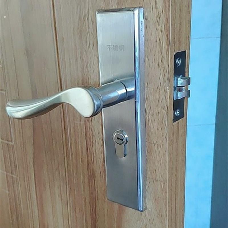 不锈钢单舌门锁室内老式卧室房门锁家用房间木门锁通用型旧门换锁