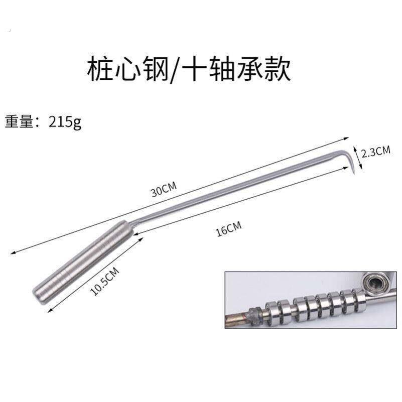 首发十轴承扎钩 钢筋扎勾不锈钢钢筋钩 螺纹桩心钢扎钩绑钩扎丝钩