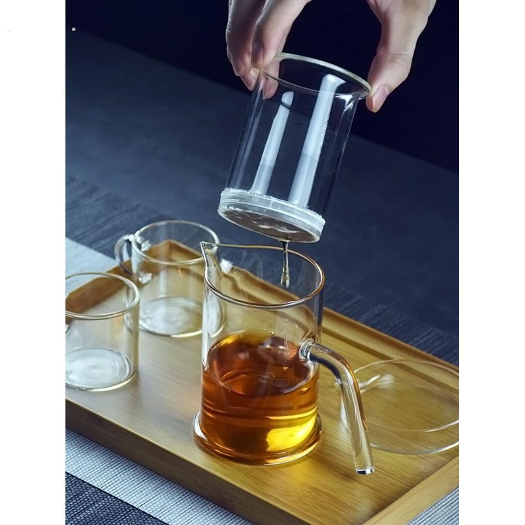 红茶泡茶器小玻璃茶壶套装家用办公室一人用单壶耐高温可加热中式