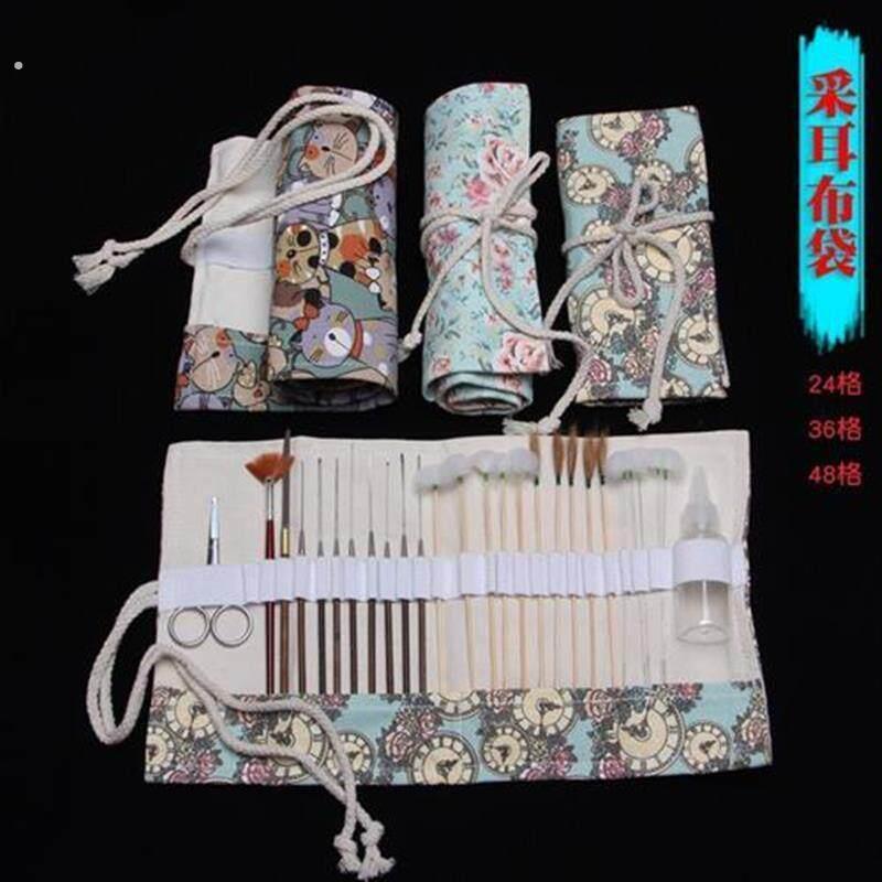 收纳卷帘布袋专业采耳工具套装放置鹅鸡毛棒掏朵挖耳勺手灯