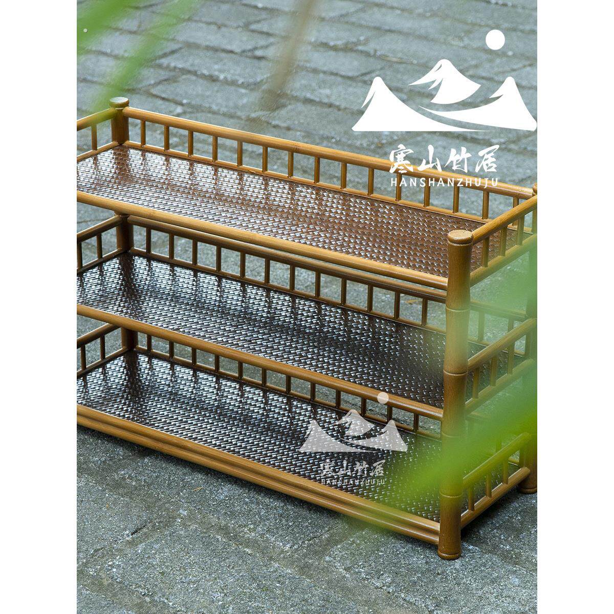 邱师傅竹木覆古中式竹编茶道壶架茶具茶道壶承杯架配件收纳架