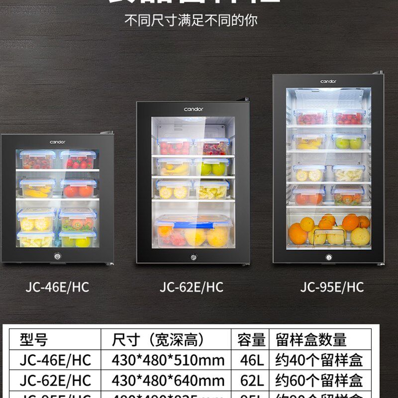 凯得幼儿园食品留样柜学校冷藏展示柜商用单门保鲜柜小冰箱双锁