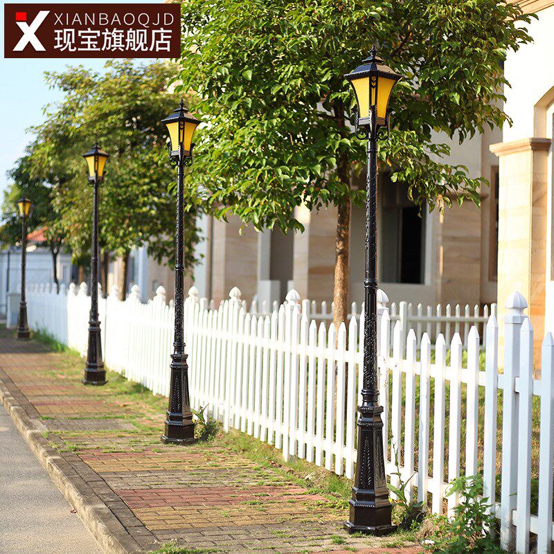欧式高杆景观路灯户外防水单头复古庭院小区草坪灯室外草地花园灯