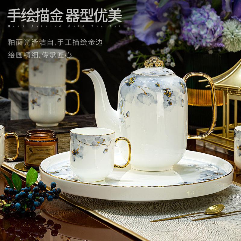 景德镇高级水具陶瓷杯乔迁新居杯子套装家用客厅待客水杯结婚陪嫁