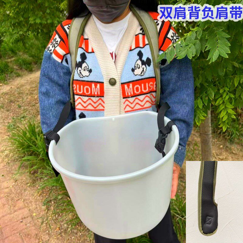 摘果桶双肩带背负式果桶摘水果撒化肥神器塑料桶