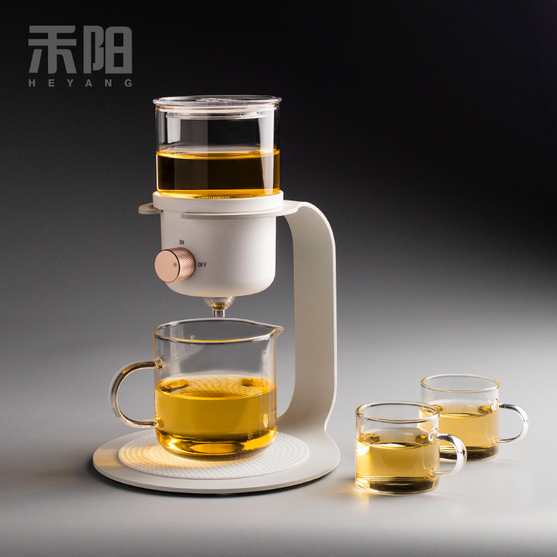 禾阳 懒人自动泡茶器家用轻奢办公玻璃泡茶壶泡茶神器咖啡冲泡壶