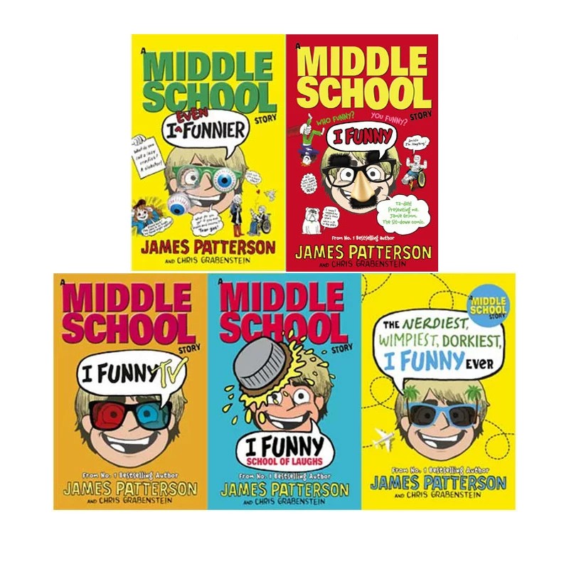 英文原版 Middle School 姐妹篇 I Funny 撞墙吐槽日记 6册合售 儿童章节桥梁小说书 James Patterso