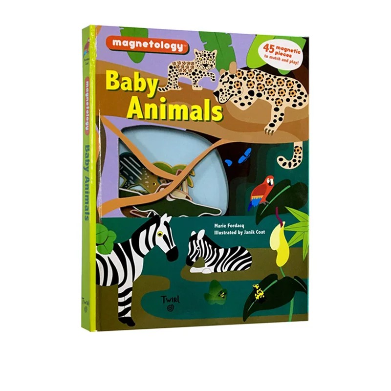 Twirl 英文原版 Magnetology Baby Animals 操作书 动物宝贝 小学生STEM阅读 儿童自然科普绘本 含45个动物磁铁 法国艺术品牌