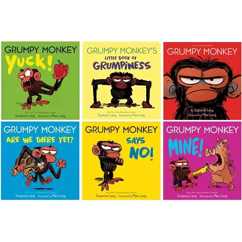 预售 英文原版 Grumpy Monkey Are We There Yet 暴怒猴系列 6册 纸板书 幼儿情绪管理绘本 儿童故事图画书 亲子共读 2-4岁