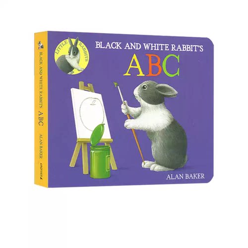 英文原版绘本 Little Rabbits 系列 Black and White Rabbit's ABC 大开本纸板书 小兔子学数字 0-6岁 幼儿基础认知启蒙