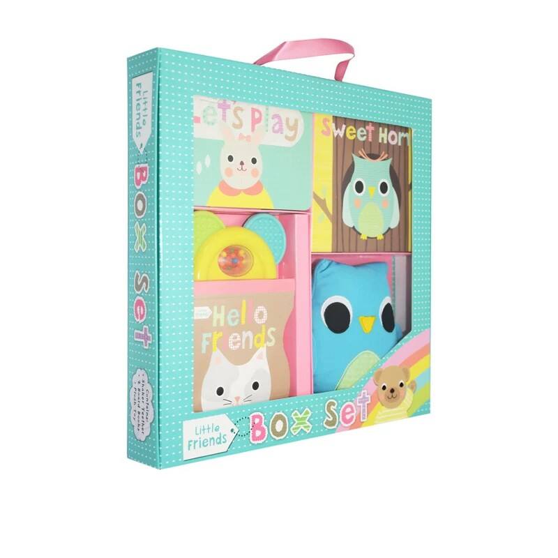 英文原版绘本 Little Friends Gift Set 小小朋友猫头鹰 玩具布偶图书礼品组