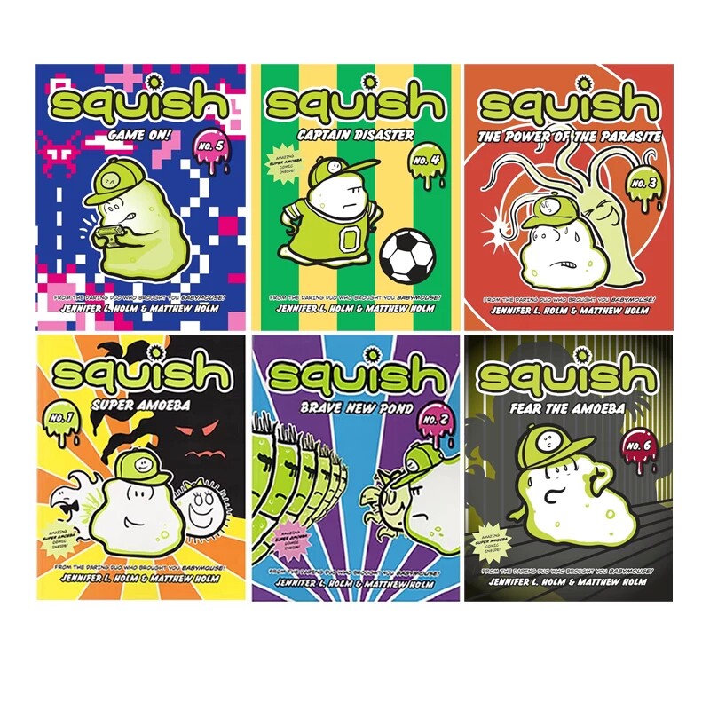 英文原版 Squish 变形虫 6册合售 纽约时报畅销书 儿童漫画桥梁章节书 青少年英语课外阅读章节书